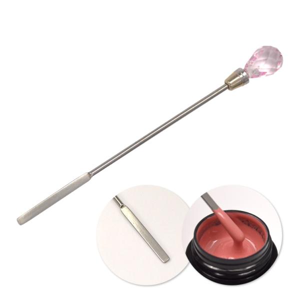 ■商品規格全長：10.4センチ■商品説明ジェルを混ぜる際の必需品！かわいいクリスタルが付いたスパチュラ  ジェルを混ぜる際に便利なクリスタルヘッドのスパチュラです。平らで混ぜやすく、拭き取りもカンタン♪