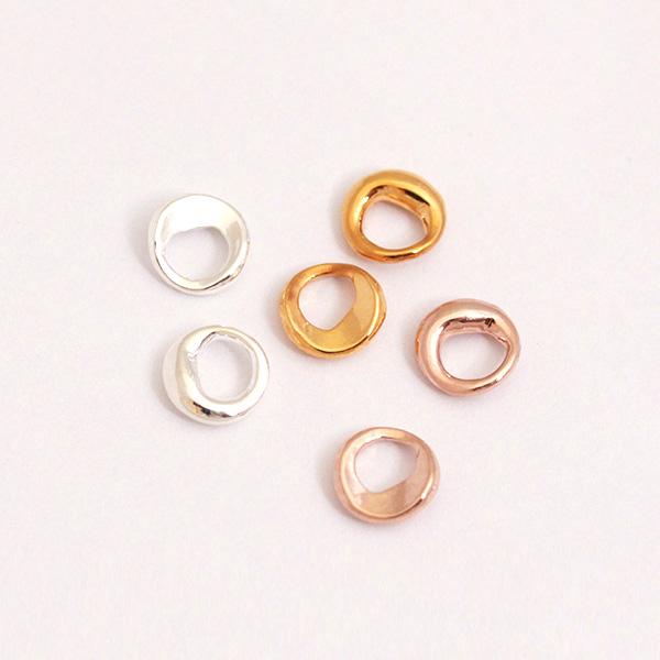 【在庫限り】【ゆうパケット対象商品】イレギュラーメタルパーツラウンド　ゴールド/シルバー/ピンクゴールド