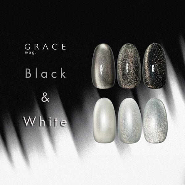 マグネットネイル  真のブラック＆ホワイトカラー GRACE Black ＆ White  3g全色セット