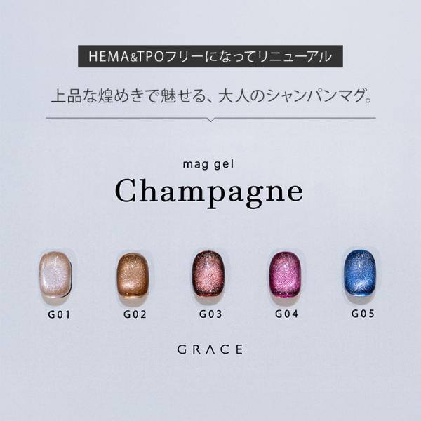 【ONF26】HEMAフリー＆TPOフリー キラキラ輝くラメ入り大人マグカラー うるマグ キャッツアイネイル GRACE mag. Champagne Series