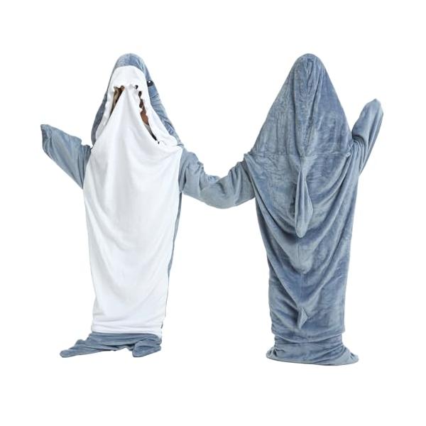 [Apparlxer] サメ 寝袋着ぐるみ パジャマ シャーク ブランケット サメブランケット 着る毛布 ぬいぐるみ さめ 寝袋 きぐるみパジャマ 大人 子供 可愛い 鮫 部屋