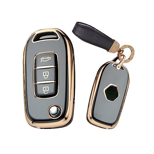 [TECART] ルノー専用 キーケース キーカバー キーホルダー スマートキーケース ルノー向け カンドゥー キャプチャー トゥインゴ スターメガーヌ などに