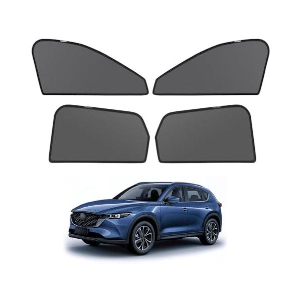サンシェード 新型 マツダ CX-5 KF系 対応 メッシュカーテン カーシェード マグネット式 遮光 換気 虫除けネット サイドバイザー KFEP/KF5P/