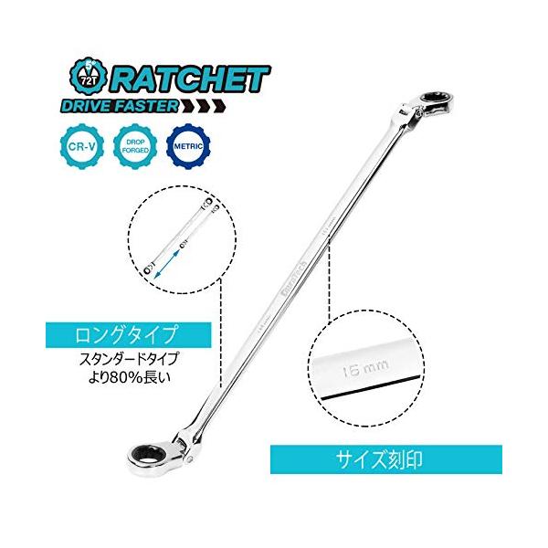 DURATECH ���`�F�b�g���K�l�����` �t���b�N�X���`�F�b�g�����` �����O�^�C�v 8*19mm 72�M�A ������U�^ CR-V�|�� ���ʎd�グ ���[�o�b�O�t�� 6�{�Z�b�g ���i�摜2