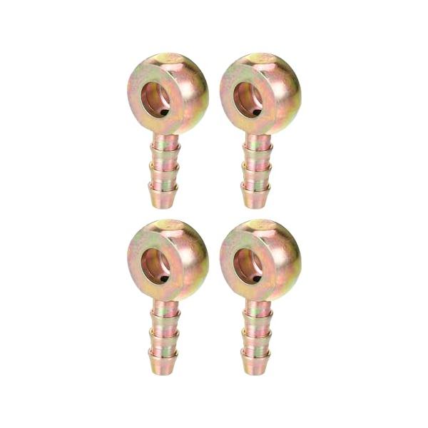 ボールヘッド油管継手/燃料パイプジョイントアダプター 車用 オートバイ / 6mm ID 6mm OD / 4個入り ブロンズ色