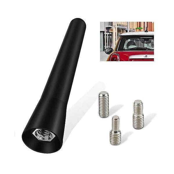 ショートアンテナ 6.5cm 車用 AM/FM ラジオアンテナ カーボンファイバー製 高感度 汎用設計 簡単取り付け 付属パーツ一式 カーオーディオ対応