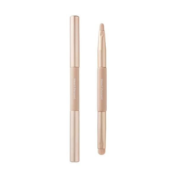 ハートパーセント(Heart Percent) デュアルエンドリップブラシ Dual-Ended Lip Brush ポータブル格納式リップスティックアイシャドウ口紅メイクフラット&フ
