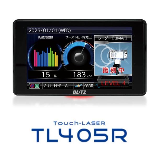み*お様 【新品】 BLITZ Touch-LASER TL405R レーダー探 受信性能31％アップ、業界最大4.0インチのレーザー&レーダー探知