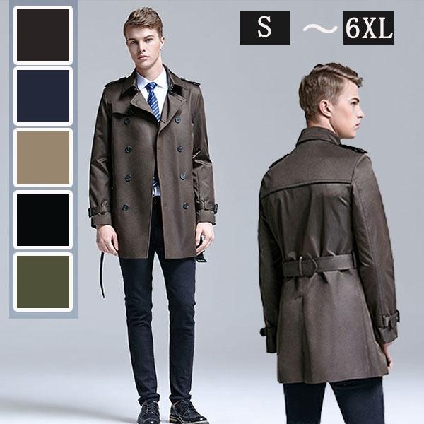 大きいサイズ トレンチコート メンズ 男性用 ベルト付 春秋冬 撥水加工 欧米風 Dg164f4 グレースショップ 通販 Yahoo ショッピング