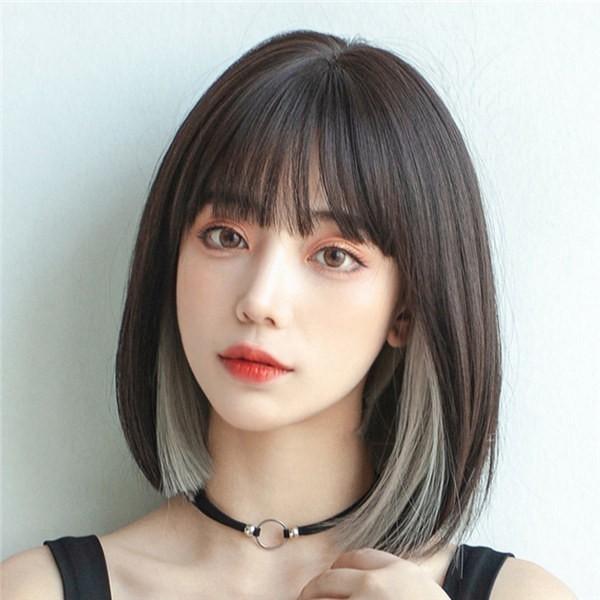 ウィッグ 日常ウィッグ メッシュ ボブ 黒髪 女性 ミディアム 耐熱ウィッグ ハロウィン 自然 ショート レディース ボブウィッグ 耐熱