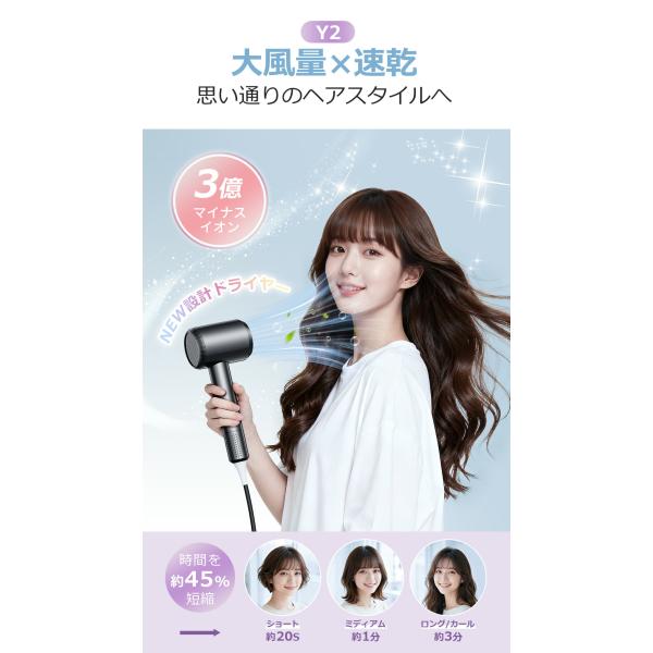 �h���C���[ �啗�� 1500W ���� �w�A�h���C���[ 3�����Z�x�}�C�i�X�C�I�� �������P�E�Ód�C�h�~ �h���C���[ �啗�� ��M�� 3�i�K���� �ᑛ�� �ߔM�ی� �m�Y���E�� ���i�摜2