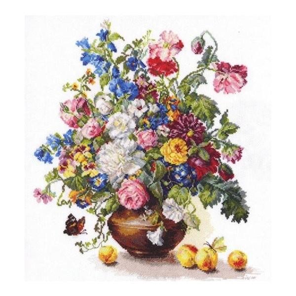 アリサ クロスステッチ 額入り完成品 ポピーの花束 刺繍額 ALISA