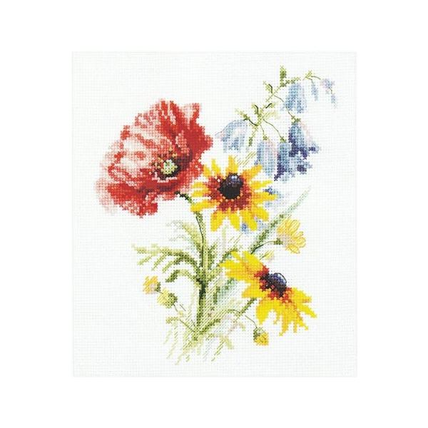 アリサ　クロスステッチ　額入り完成品　ポピーの花束　刺繍額 クロスステッチ 刺繍キット アリサ ALISA ポピーの花束 花
