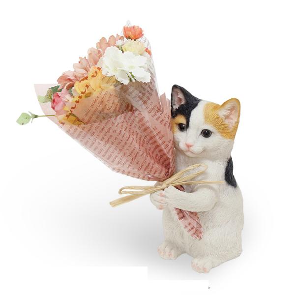 [プレゼントギフト] 丸和貿易 CTミニョンブーケ 触媒ブーケ ねこ（ミケ）父の日 ギフト 誕生日 プレゼント アートフラワー