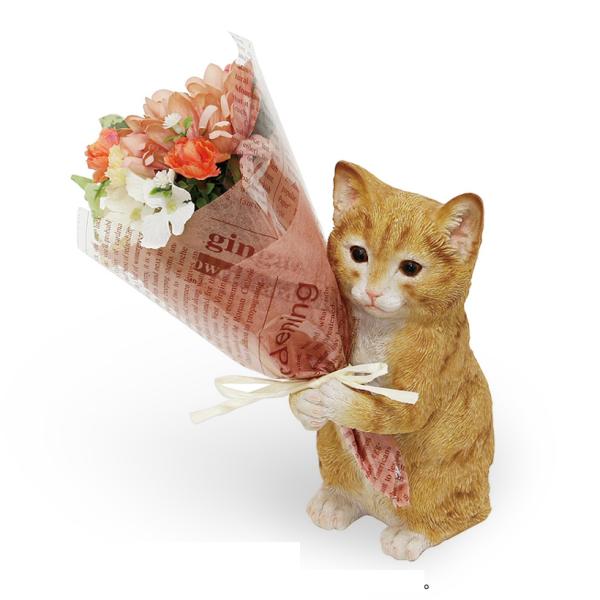 [プレゼントギフト] 丸和貿易 CTミニョンブーケ CT触媒ブーケ ねこ ギフト 誕生日 プレゼント アートフラワー