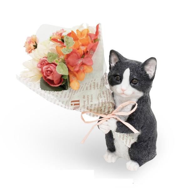 [プレゼントギフト] 丸和貿易 CTミニョンブーケ CT触媒ブーケ ねこハチワレ ギフト 誕生日 プレゼント アートフラワー