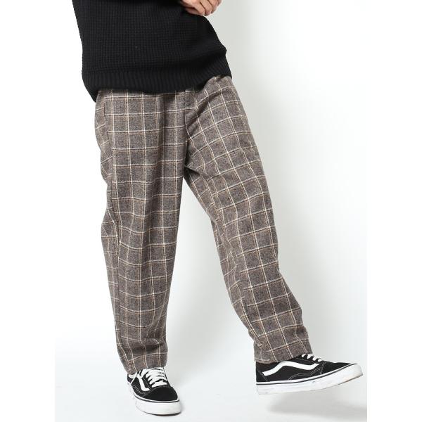 チェック ワイドパンツ 大きいサイズ チェック パンツ ワイド メンズ