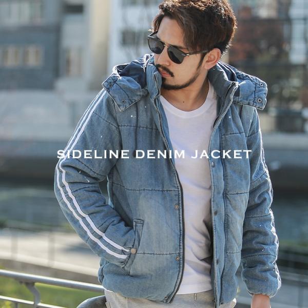 ダウンジャケット メンズ デニム 迷彩 ジャケット カモフラ デニム