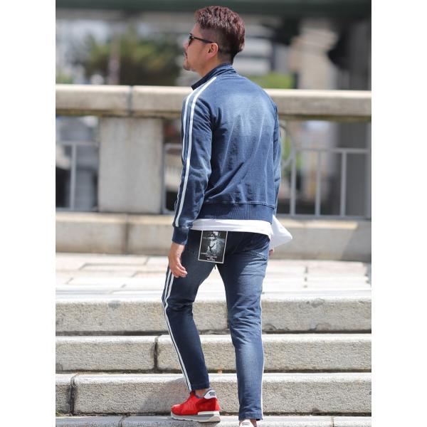 カットデニム サイドライン セットアップ メンズ ジャージ トラックジャケット ジョガーパンツ スウェット ストレッチ インディゴ Buyee Servis Zakupok Tretim Licom Buyee Pokupajte Iz Yaponii