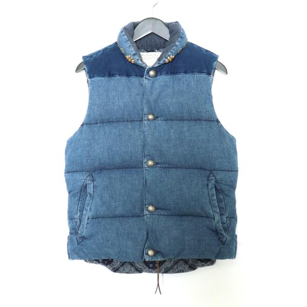 【REMI RELIEF レミレリーフ】インディゴデニム ダウンベスト Mサイズ インディゴなダウンベストには。｜ビームス 鹿児島｜BEAMS