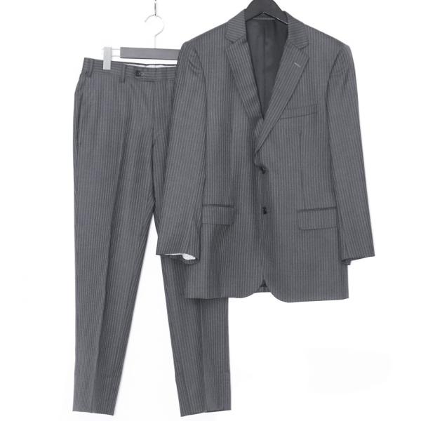 【美品】マッキントッシュ スーツ セットアップ カジュアル カラミ M マッキントッシュ MACKINTOSH ストライプテーラードジャケット