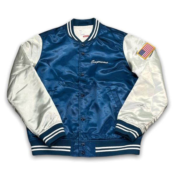 SUPREME Satin Club Jacket Sサイズ ブルー シュプリーム サテンクラブ 