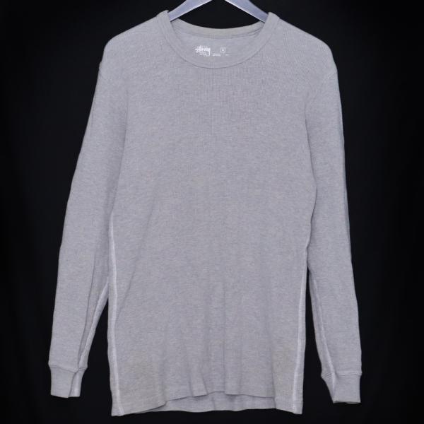 へ*ず様 【サイズM】Stussy Thermal Sweatshirt 長袖ト STUSSY THERMAL L/S T SHIRT Mサイズ グレー ステューシー サーマル
