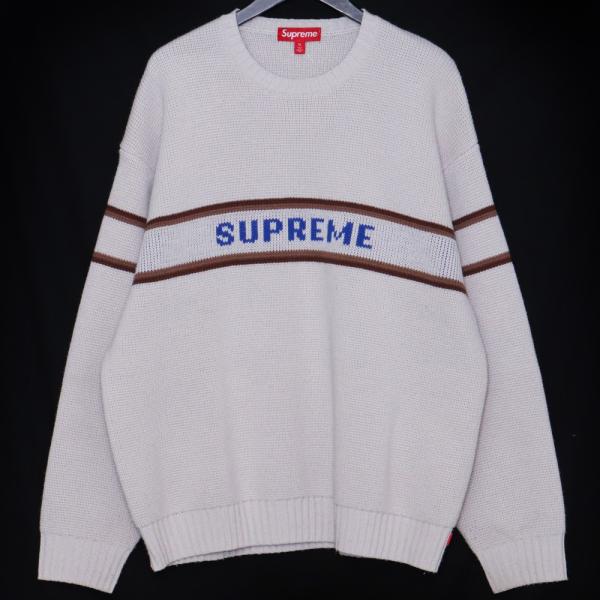 SUPREME Chest Stripe Sweater XLサイズ グレー シュプリーム