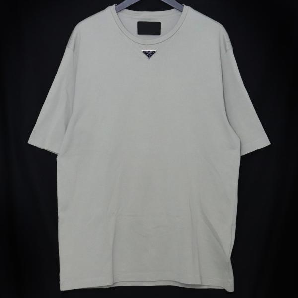 PRADA トライアングルロゴ コットン クールネック Tシャツ XLサイズ