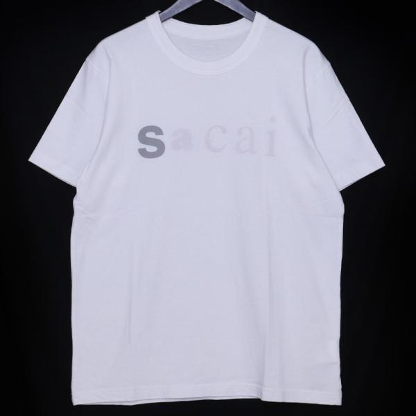 SACAI フェーディングロゴプリントTシャツ サイズ2 ホワイト 22-0459S