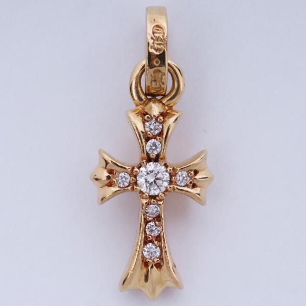 CHROME HEARTS CHクロス ベビーファットチャーム 22K with パヴェ