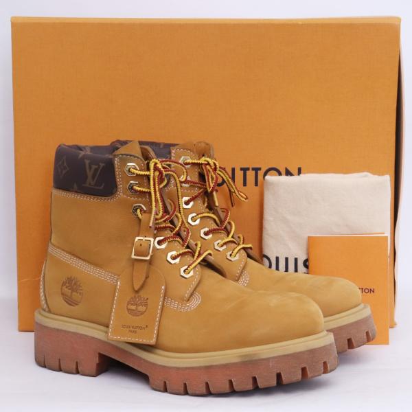 LOUIS VUITTON × TIMBERLAND レザーアンクルブーツ サイズ8.5 ベージュ