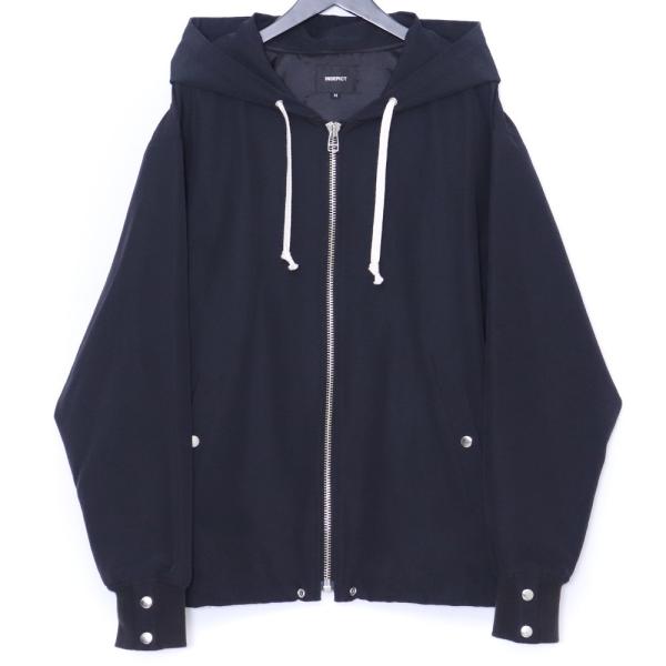 INDEPICT GROSGRAIN ZIP-UP HOODED JKT Mサイズ ブラック インディ
