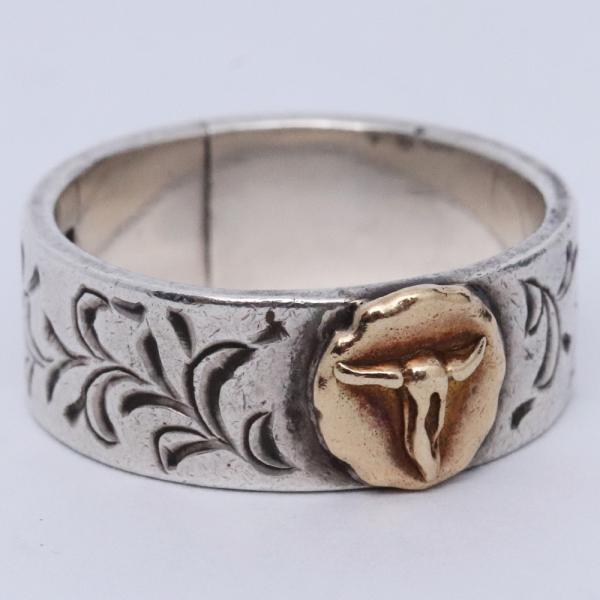 tady&king アラベスク平うちリングGPロングホーン14号 17号 TADY&KING アラベスク平打ちリング K18 ロングホーン シルバー