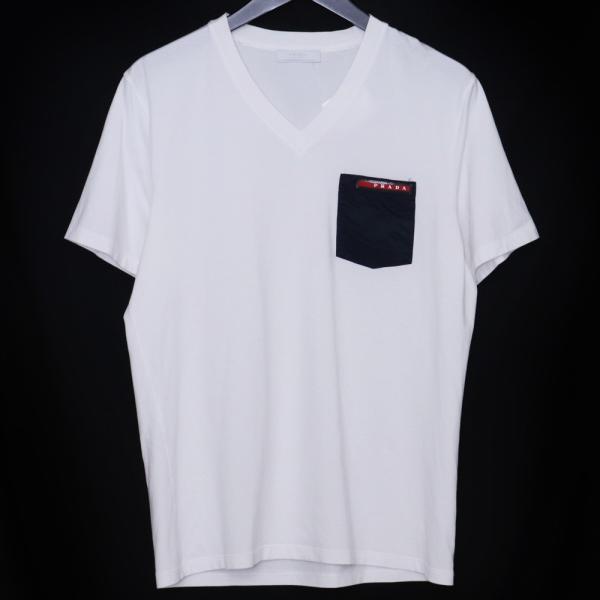 PRADA ホワイト 半袖Tシャツ ポケット付き 楽天市場】PRADA プラダ Tシャツ メンズ 半袖 ロゴT トップス 2