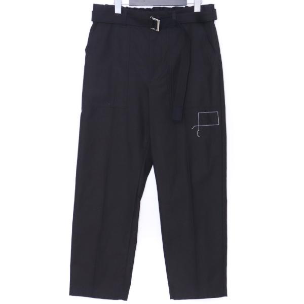 SACAI × WTAPS Cotton Back Satin Pants サイズ1 ブラック 25-03696M