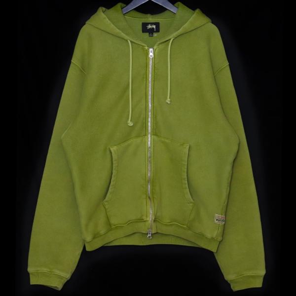 90’s old stussy ジップアップパーカー ワッフル生地 STUSSY ステューシー ワッフル ジップパーカー フーディ ロゴ刺