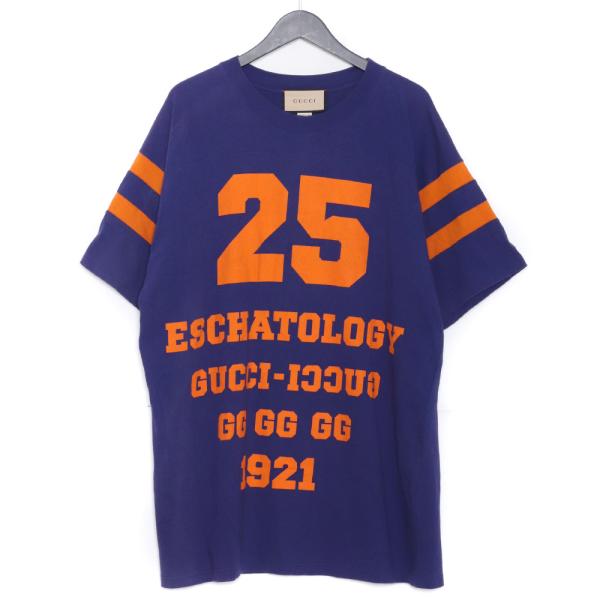 GUCCI ナンバリングフットボールTシャツ Mサイズ パープル 655459 