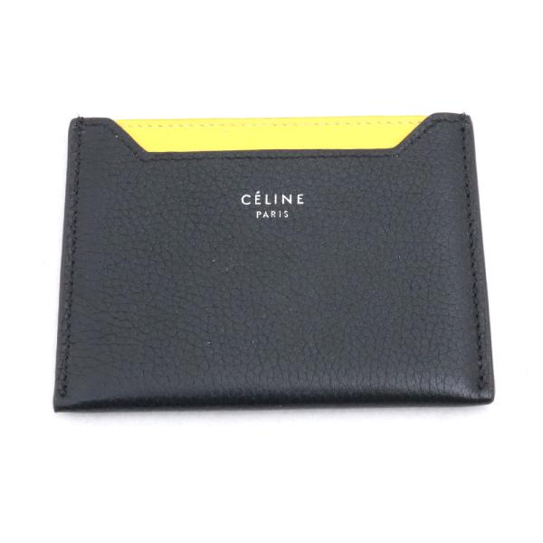 CÉLINE グレー/イエロー 名刺入れ CELINE セリーヌ （CELINE） ポケット トライフォールデッド