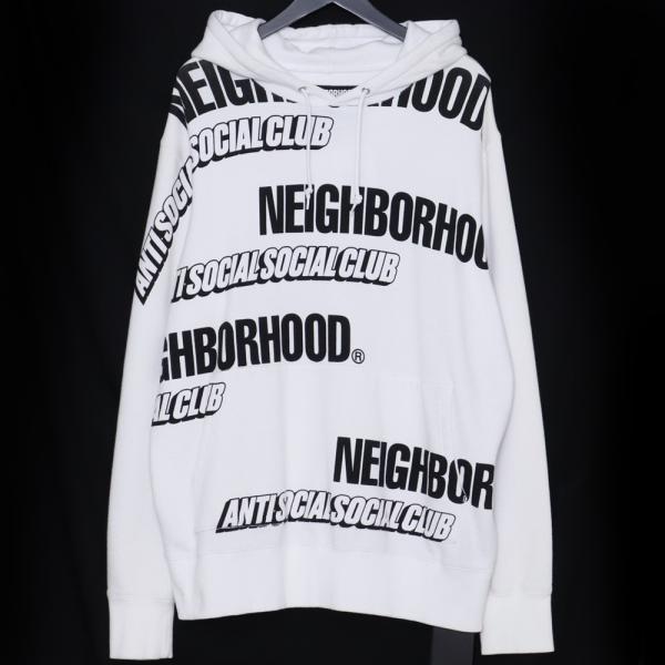 NEIGHBORHOOD ASSC/C-HOODED.LS Lサイズ ホワイト 192MBASN-CSM01S