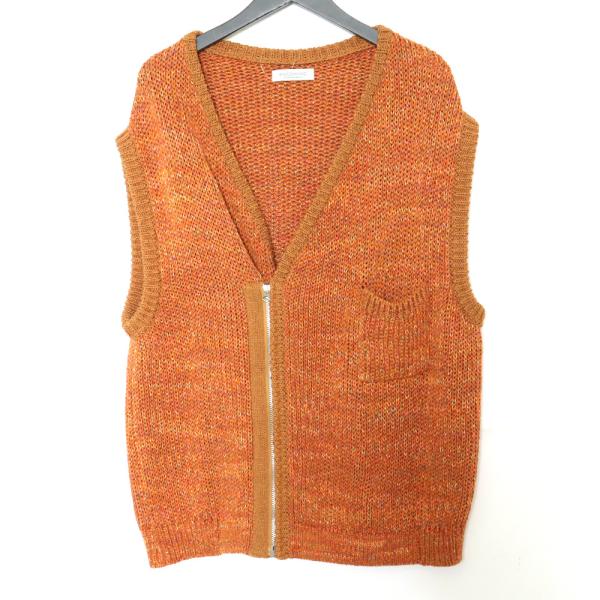 ENCOMING 23SS Knitted Asymmetric Vest Mサイズ オレンジ SS23-KNAV