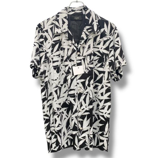AMIRI Leaf Tencel SS Shirt Sサイズ ブラック ホワイト 150712