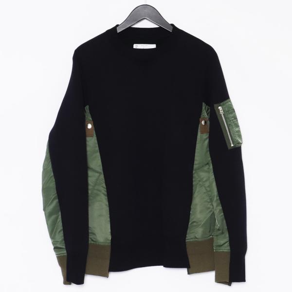 sacai 22AW ブラック SCM-043 スポンジスウェットトレーナー