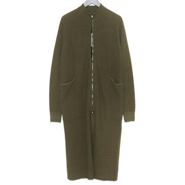 未使用 DEVOA Knit Coat High Twist Cotton Stripe サイズ1 マッド 