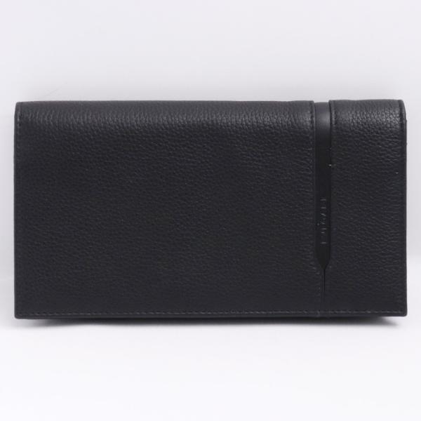 BVLGARI 二つ折り長財布 オクト ブラック 36966 ブルガリ 型押し