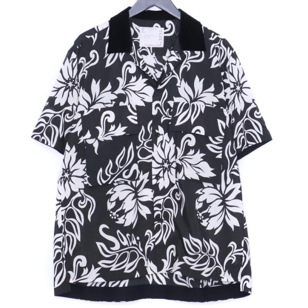 SACAI Floral Print Shirt サイズ2 ブラック 24-03290M サカイ