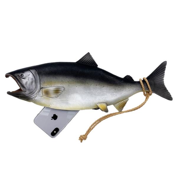 鮭 おもしろグッズ ビンゴ景品 二次会 忘年会 ギャグ ウケる おもしろ雑貨 面白 おもしろ 面白い プレゼント 釣り 小物入れ ポーチ バッグ バラエティ 魚 Super Hobby Net