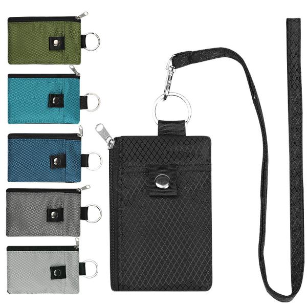 RFID カードホルダー スキミング防止 多機能 取り外し 可能 デュアル 目的 小型 シンプル大容量 アタッチメント 吊り下げ ボタン ストラップ カードケース