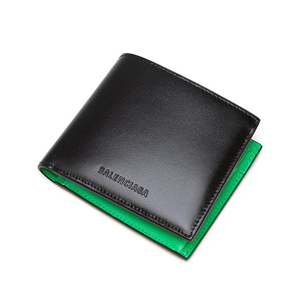 ファッション バレンシアガ ロゴプリントエフェクトレザー二つ折り財布 折りたたみ財布 色 サイズを選択 Black Selfd Id