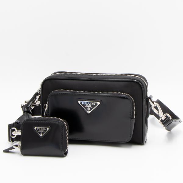 PRADA プラダ ショルダーバッグ Re-Nylon ブラッシュドレザー PRADA プラダ ショルダーバッグ Re-Nylon ブラッシュドレザー